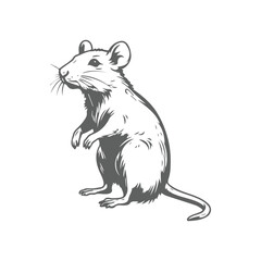 Obraz premium silhouette of mouse animal isolated on white background, ai generated