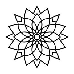 Intricate and symmetrical, this detailed craftsmanship mandala design showcases complex patterns, with fine lines and geometric shapes radiating harmony and balance.