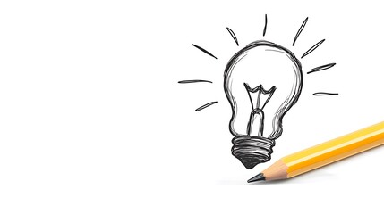 Hand-Drawn Lightbulb Sketch: A Creative Idea Takes Shape AI Generated