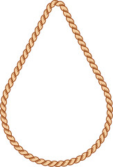 Illustration of a simple rope frame with blank copy space. Empty space with rope border for your design. 