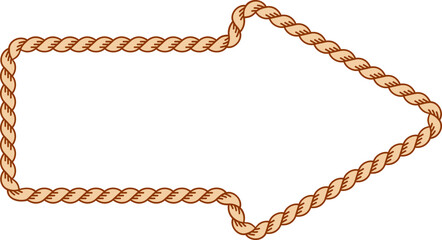 Illustration of a simple rope frame with blank copy space. Empty space with rope border for your design. 