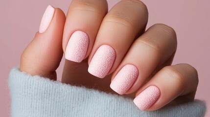 Nail Fashion manicure unique concept. Elegant and Feminine 3D Floral Nail Art in Soft Pastel Hues