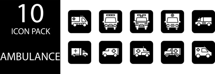 ambulance car pack icon design