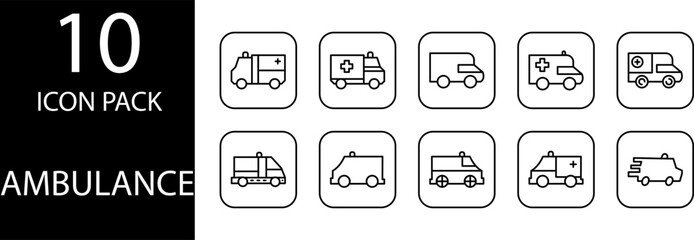 ambulance car pack icon design