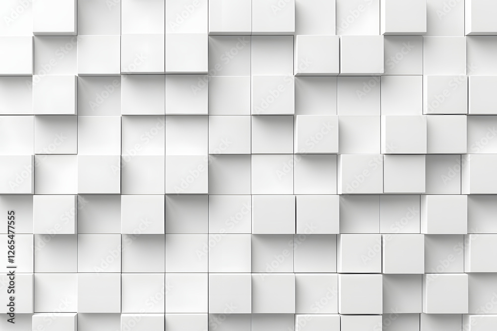 Wall mural geometric white background from cubes. modern architecture. abstract background. many cubes