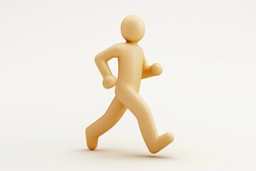3D runner glyph icon, minimalist design with dynamic lines on a white background.