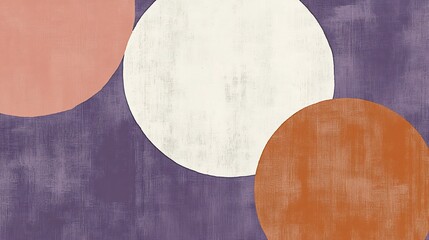 Abstract Warm Color Circles Softly Arranged Purple Background. AI Generated