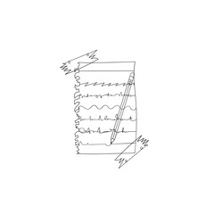 continuous line drawing note sheet diary memo