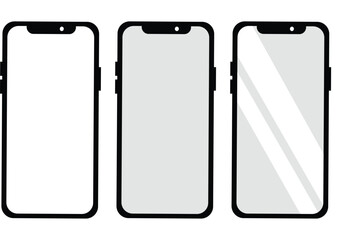 phone vector with blank white screen isolated on white background. flat phone vector.