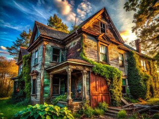 Fototapeta premium Abandoned House Decaying Structure Urban Exploration Photography