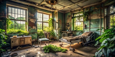 Naklejka premium Abandoned Hospital: A Symbol of Medical Malpractice and Corruption