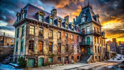 Obraz premium Abandoned Quebec City Building: Urban Exploration Photography