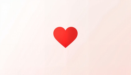 Red heart symbol on soft background