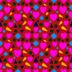 Colorful Heart Pattern Seamless Design for Valentine's Day