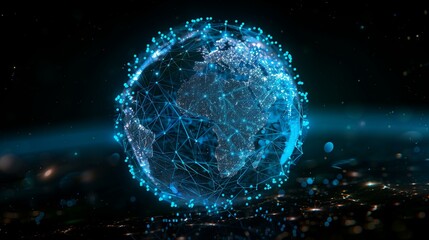 Obraz premium Global Connectivity: A Futuristic Representation of the Interconnected World