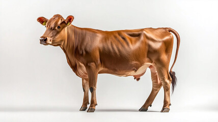 a cow standing isolated on white background