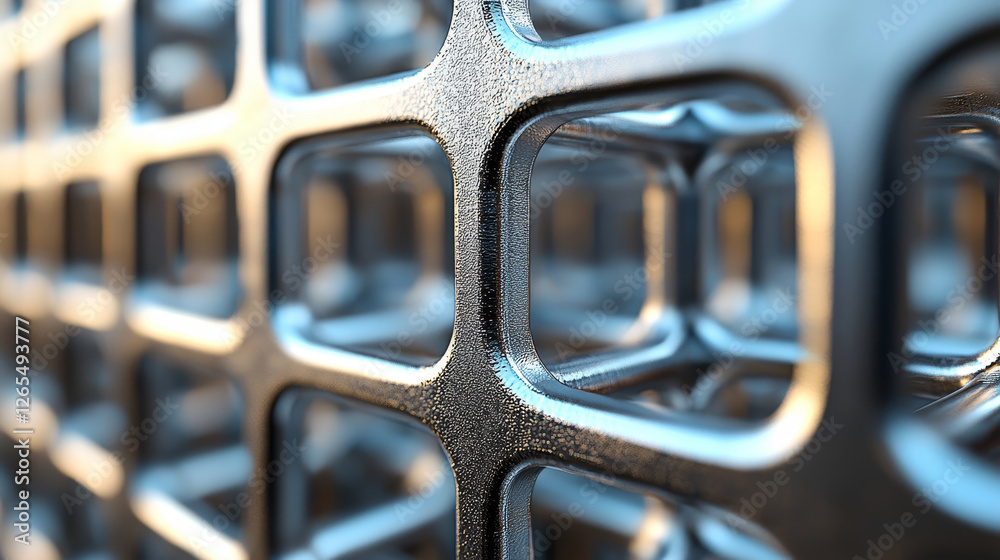 Poster close up of metal structuring with intricate patterns and textures