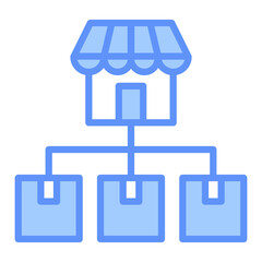 Distribution Outline Blue Color Icon