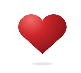 Valentine red heart icon. Heart shape Isolated on white background.