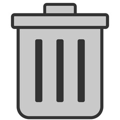 grey trash can icon