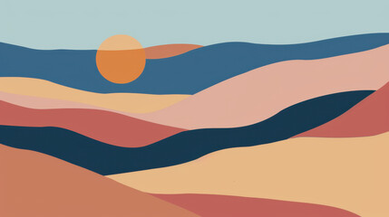 minimalist illustration of a desert