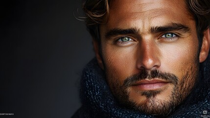 Obraz premium Portrait of a Handsome and Charismatic Man Symbolizing Modern Sophistication