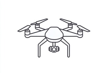 3D drone delivery icon, modern unmanned aerial vehicle design for shipments on white backdrop.