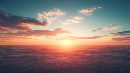 Obraz premium Serene Sunset Over Calm Ocean Waters