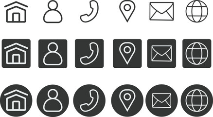 Minimal Social Media Icons Set - Vector