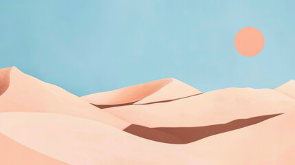 minimalist illustration of a desert