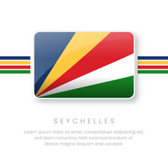 Obraz premium National Seychelles Flag.Vector Seychelles Button Flag. Realistic National Flag Design and Vector Template