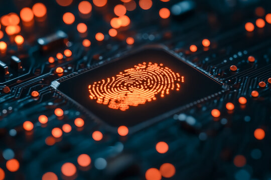 finger print on the circut board