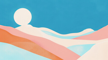 minimalist illustration of a desert