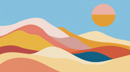 minimalist illustration of a desert