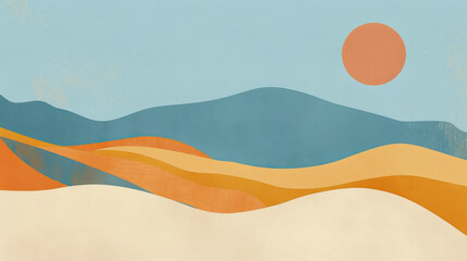 minimalist illustration of a desert