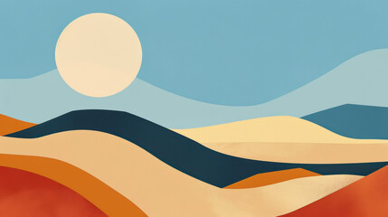 minimalist illustration of a desert