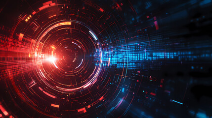 Sci-Fi Abstract Pattern with Red and Blue Hues