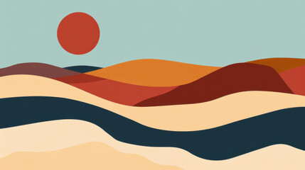 minimalist illustration of a desert