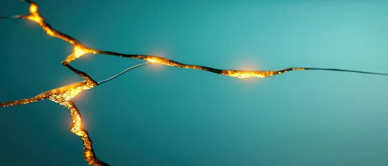 Golden Wire Crisscrossing