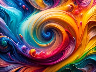 Abstract Colorful Swirls: Minimalist Vibrant Paint Texture Background