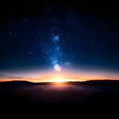 Starry Night Sunset Landscape
