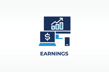 Earnings vector, icon or logo sign isolated symbol illustration