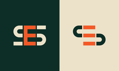 SE or ES monogram logo design