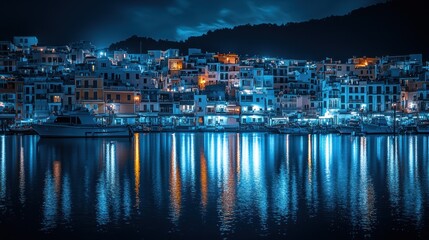 Night Lights of Port de S?ller, Mallorca