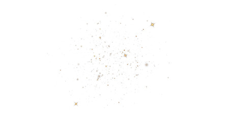 Golden stars glitter special light effect. PNG yellow Stardust sparkle light glitter backgrounds. Dust on transparent background. Christmas abstract pattern. Sparkling magic dust particles.