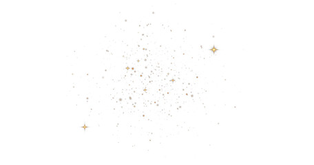 Golden stars glitter special light effect. PNG yellow Stardust sparkle light glitter backgrounds. Dust on transparent background. Christmas abstract pattern. Sparkling magic dust particles.