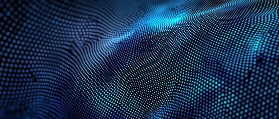 Obraz premium Abstract Blue Glowing Particle Wave Background