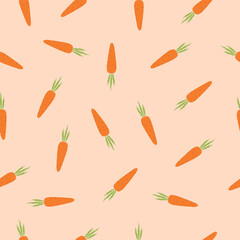 Seamless carrot pattern. Food background. Vector illustration cartoon flat style