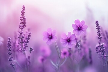 Fototapeta premium Malva: Mauve Flower in a Beautiful Summer Field