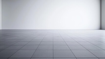 Fototapeta premium Empty Modern Room Gray Concrete Floor White Walls